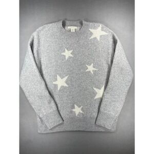Christian Siriano New York Sweater Star Intarsia Crewneck Gray Medium
